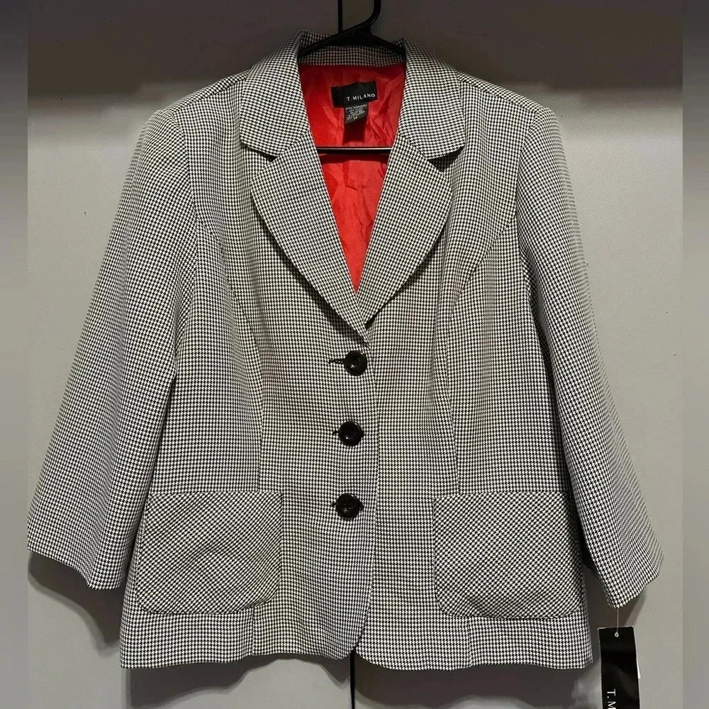 T. Milano - Black & White Suit Jacket (size 14) - NWT